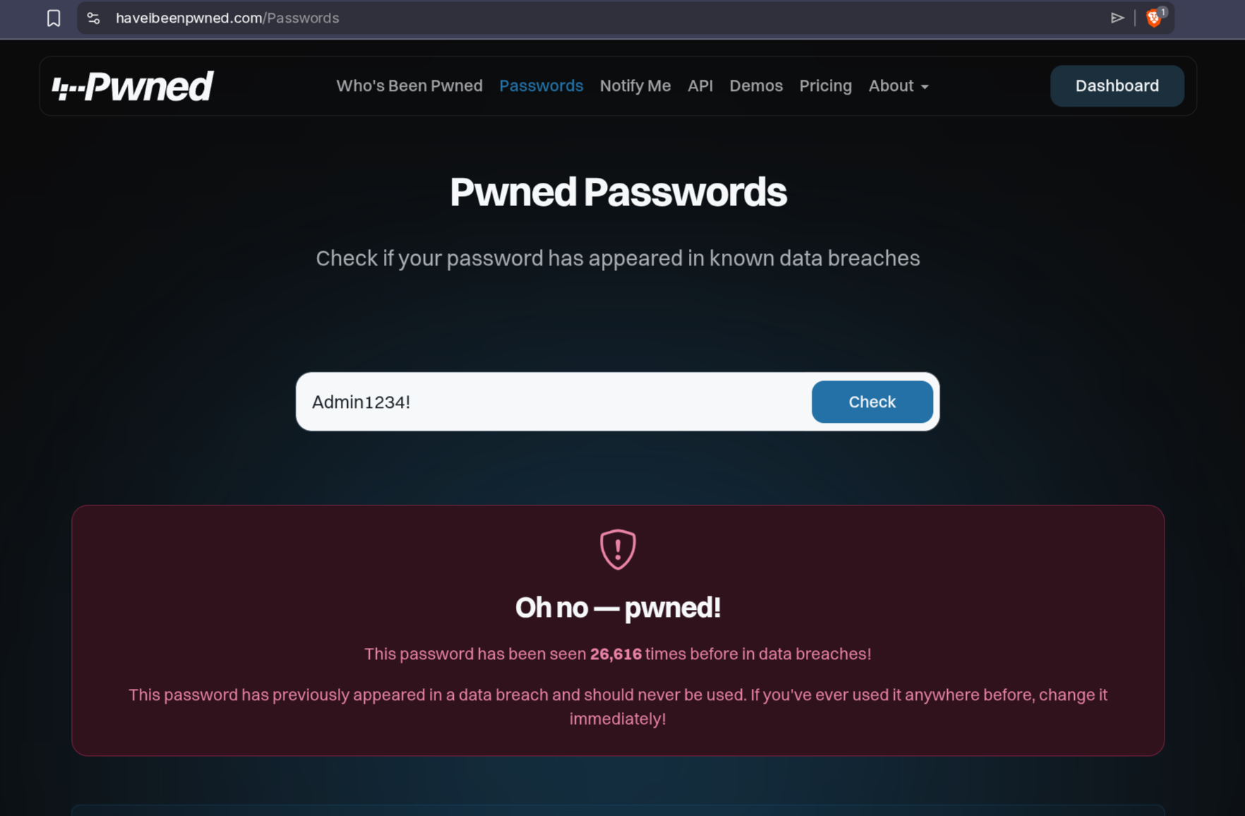 HaveIbeenPwned